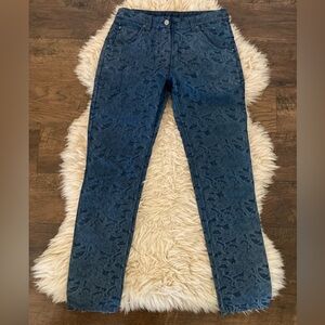 Isabel Marant Etoie Dark Floral Tapestry Jeans EUR Size 36 (US 4) Cotton Linen